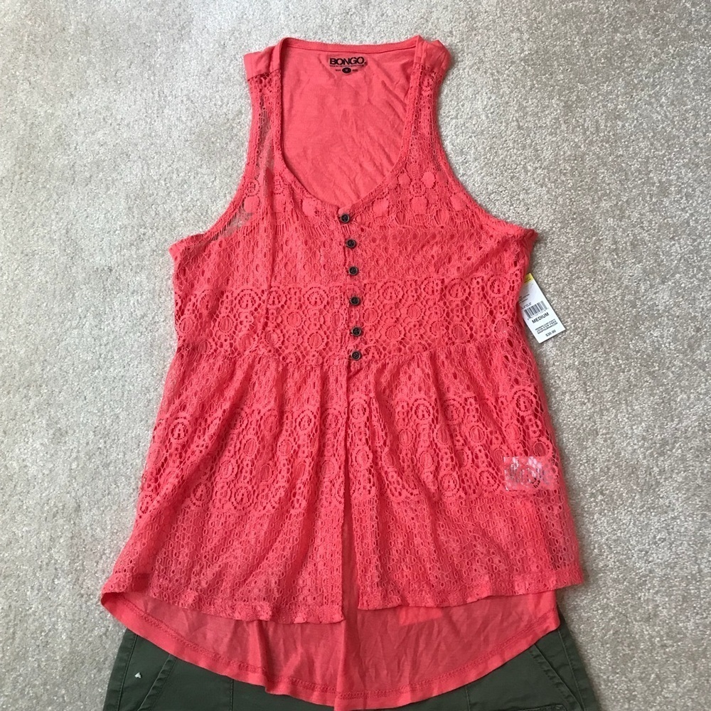 Bongo Knit Lace Tank Size Junior M